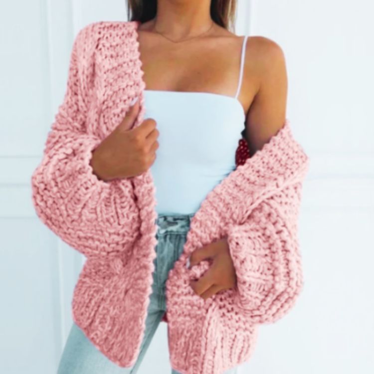 NORILINE - Chaqueta de punto oversize para mujeres