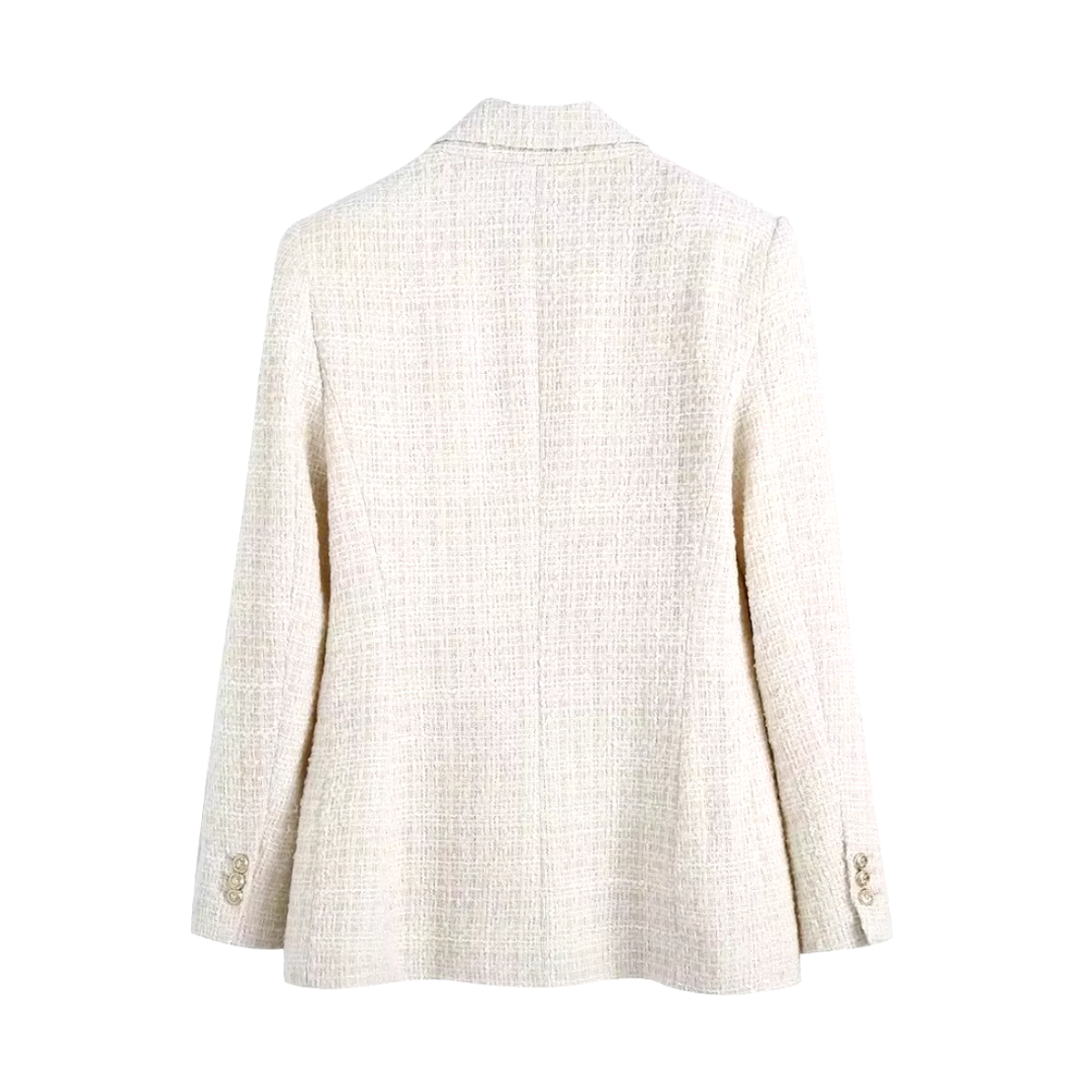 Blazer blanca entallada con doble botonadura – LÉONIE