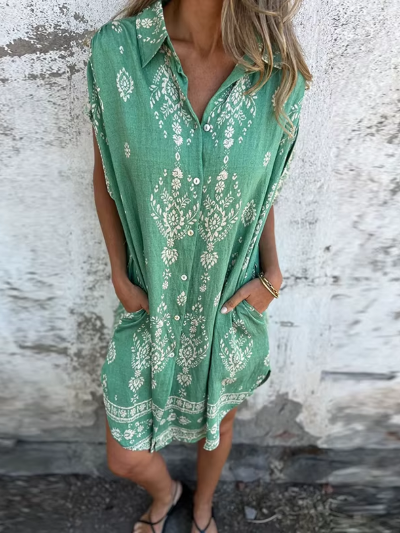 Vestido de verano estilo vintage con estampado floral – SAARA