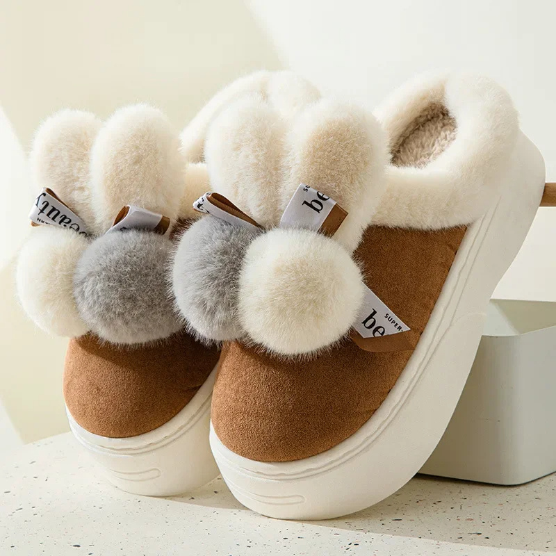 NIA - Zapatillas planas de peluche transpirables para mujer