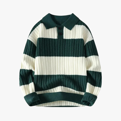 Polo de punto a rayas para hombre con ajuste – ZORAN