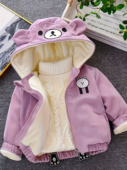 ETHAN - Chaqueta infantil de pana con capucha para invierno