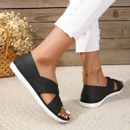 Sandalias elegantes y cómodas para mujer con diseño de nudos perfectas para el verano – ELARA TENDENCIA