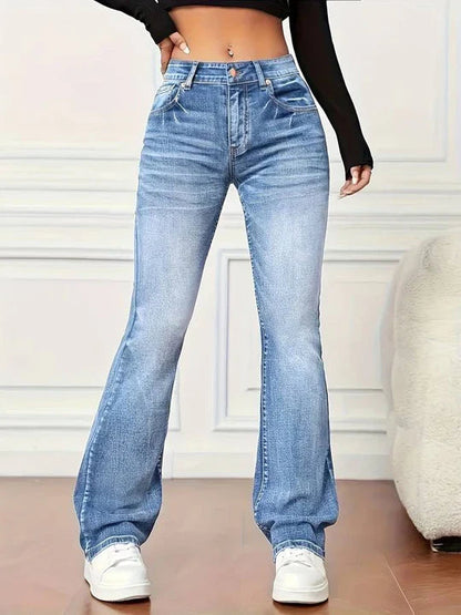 AURORA - Jeans acampanados para mujer con aspecto vintage y elasticidad