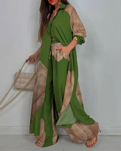 Conjunto de blusa holgada y pantalón ancho para mujer – DOLORES