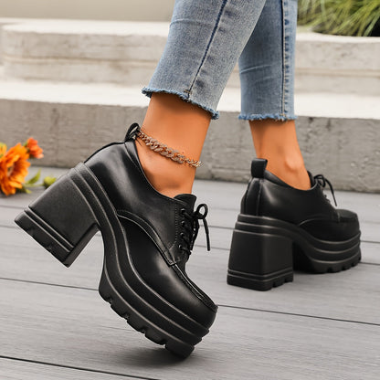 Zapatos de plataforma para mujer con tacón ancho y diseño chunky – MARLEVA