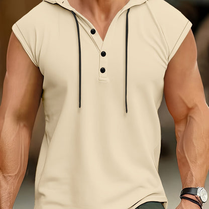 Camisa sin mangas con capucha y tejido transpirable para hombres en entrenamiento – ACTON