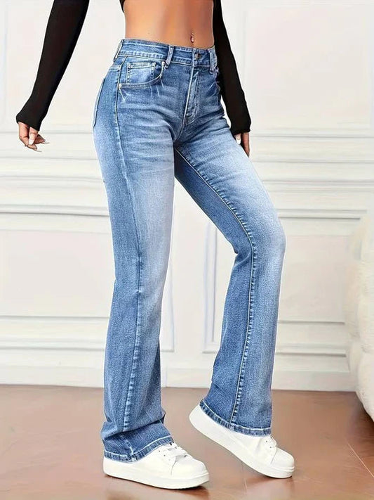 AURORA - Jeans acampanados para mujer con aspecto vintage y elasticidad