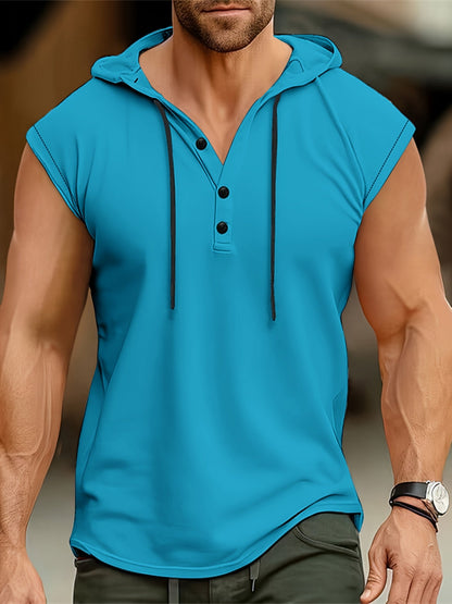 Camisa sin mangas con capucha y tejido transpirable para hombres en entrenamiento – ACTON