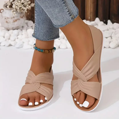 Sandalias elegantes y cómodas para mujer con diseño de nudos perfectas para el verano – ELARA TENDENCIA