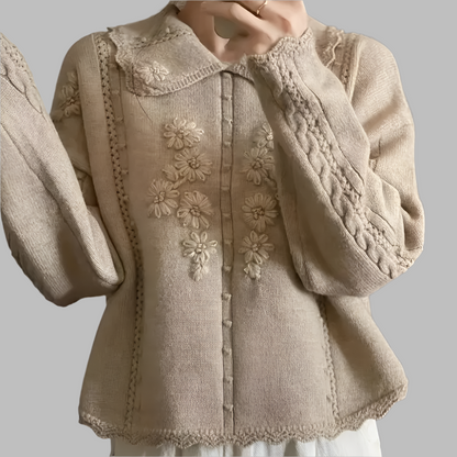 CAMILA - Jersey de punto para mujer con bordado floral