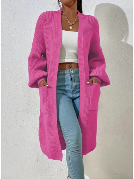 LOUIESE - Chaqueta de punto de ajuste casual para mujeres