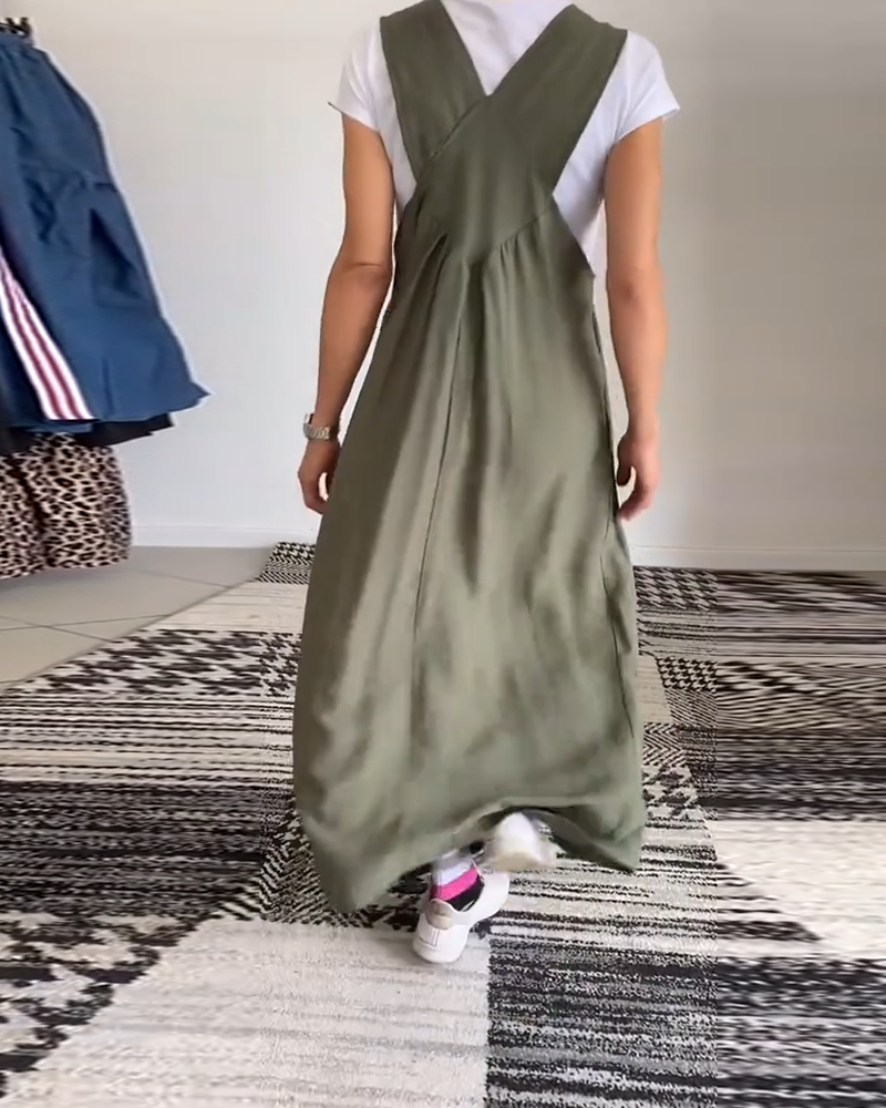 Vestido de jardín ligero y fluido para dama con detalles modernos y elegantes – ALTHEA LUMINA