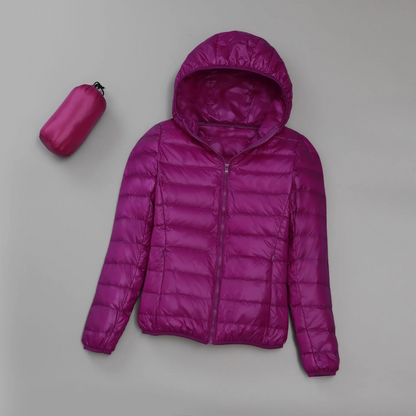 LIV - Abrigo de invierno acolchado y acogedor con capucha para mujer