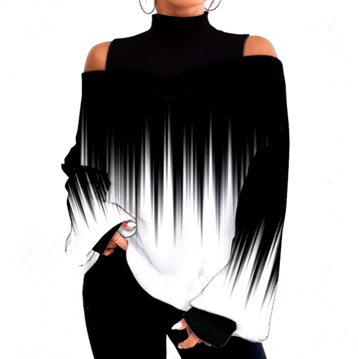 SIENA - Blusa off-shoulder con cuello alto para mujer