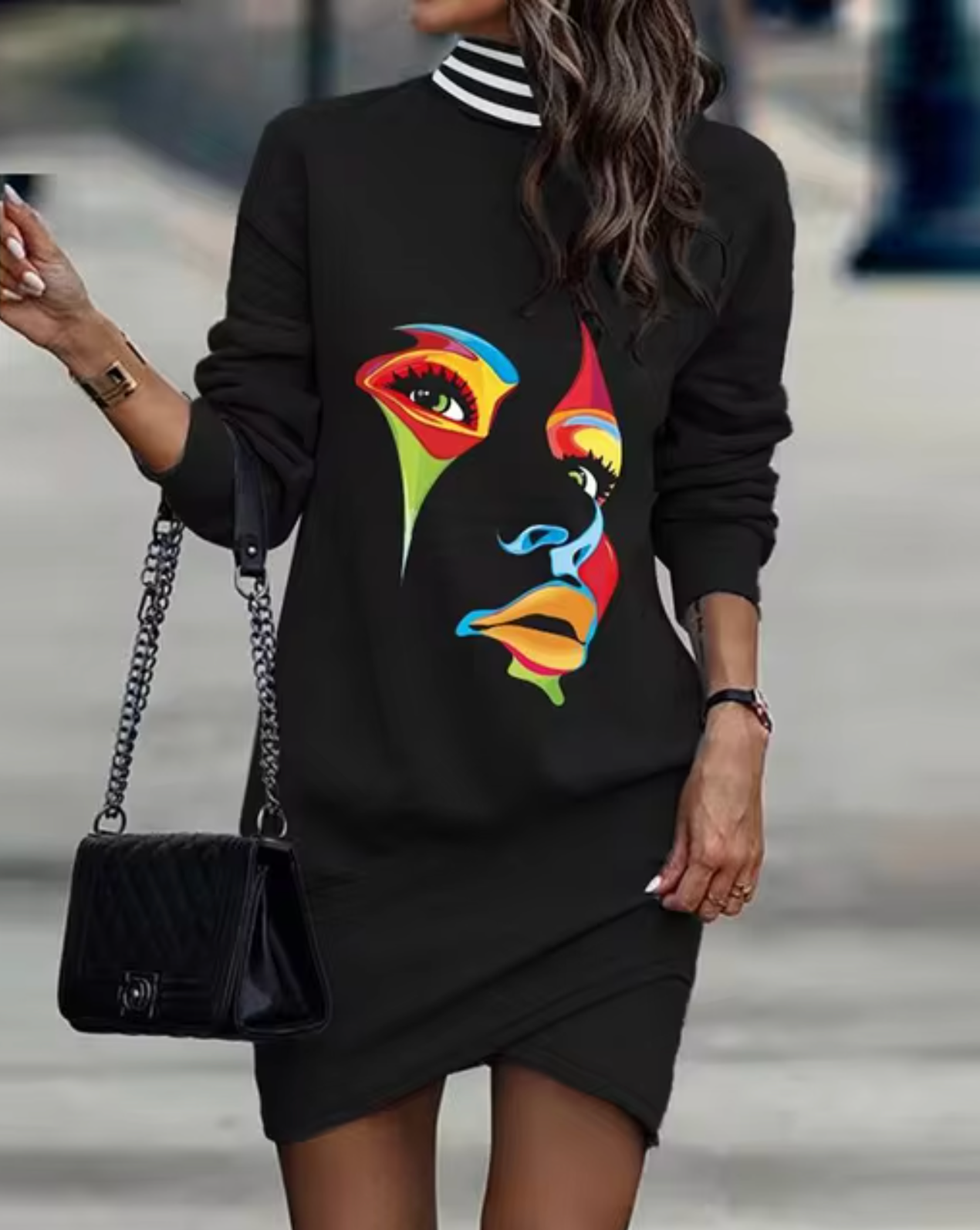 ALMA - Vestido casual con dobladillo asimétrico para mujer