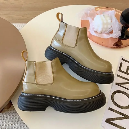 Marvona - - Botas Chelsea para mujer fáciles de poner y con punta redonda