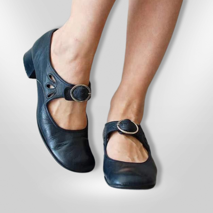 Sandalias clásicas de piel con hebilla ajustable – VALENIA