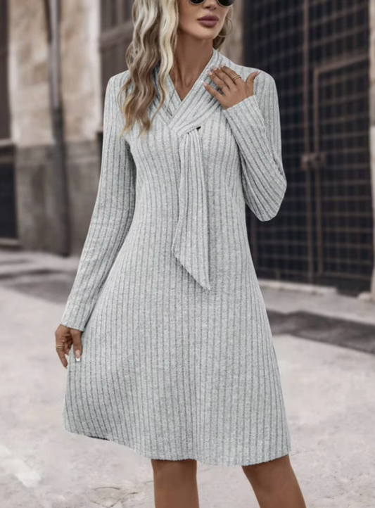 ALINA - Vestido de punto de manga larga para mujer