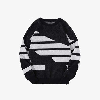 Suéter Oversize Moderno Con Rayas Para Mujer – REMIEL