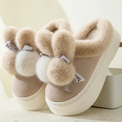 NIA - Zapatillas planas de peluche transpirables para mujer