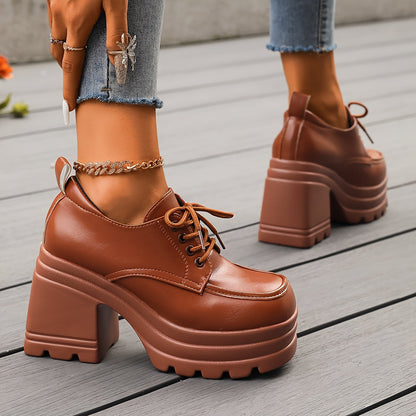 Zapatos de plataforma para mujer con tacón ancho y diseño chunky – MARLEVA