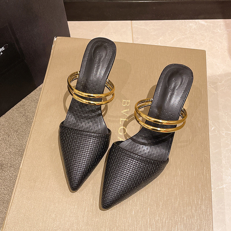 Serena - Sandalias de Tacón Grueso Moda para Mujer con Diseño Elegante y Punta Cubierta