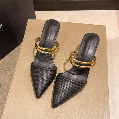 Serena - Sandalias de Tacón Grueso Moda para Mujer con Diseño Elegante y Punta Cubierta