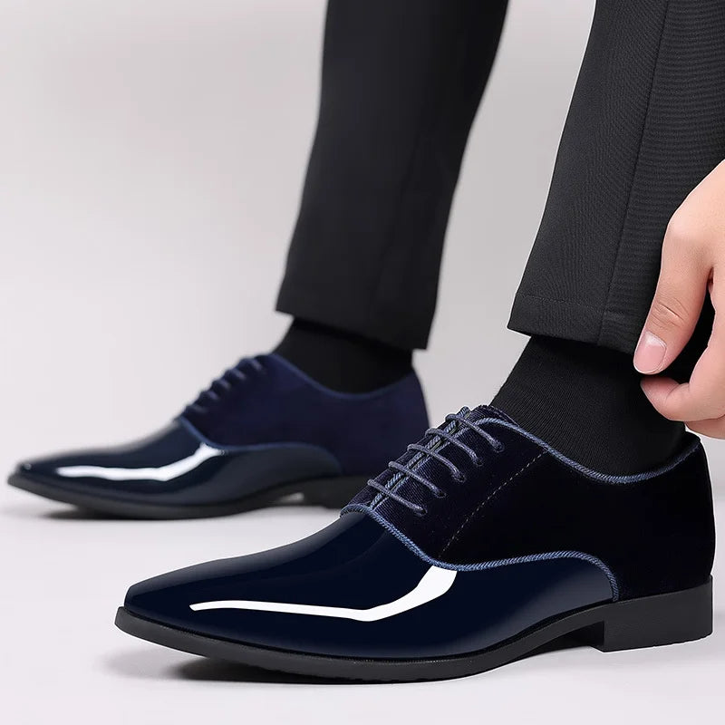 Zapatos de vestir con cordones para hombre y puntera brillante – LORENZO DI FÉRRO