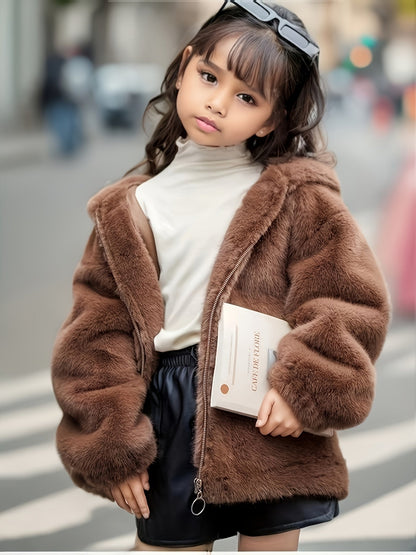 AURORA - Chaqueta con capucha y orejitas de felpa para niñas