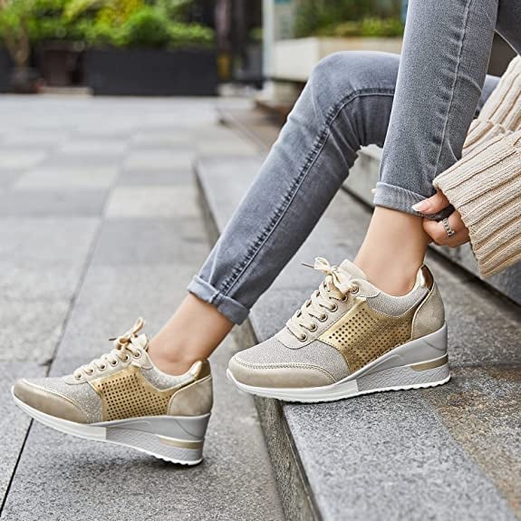 AMELARA – Zapatillas de mujer con cuña interior y diseño deportivo elegante