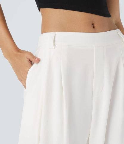 Pantalón holgado de mujer con cintura alta – CLAUDINA