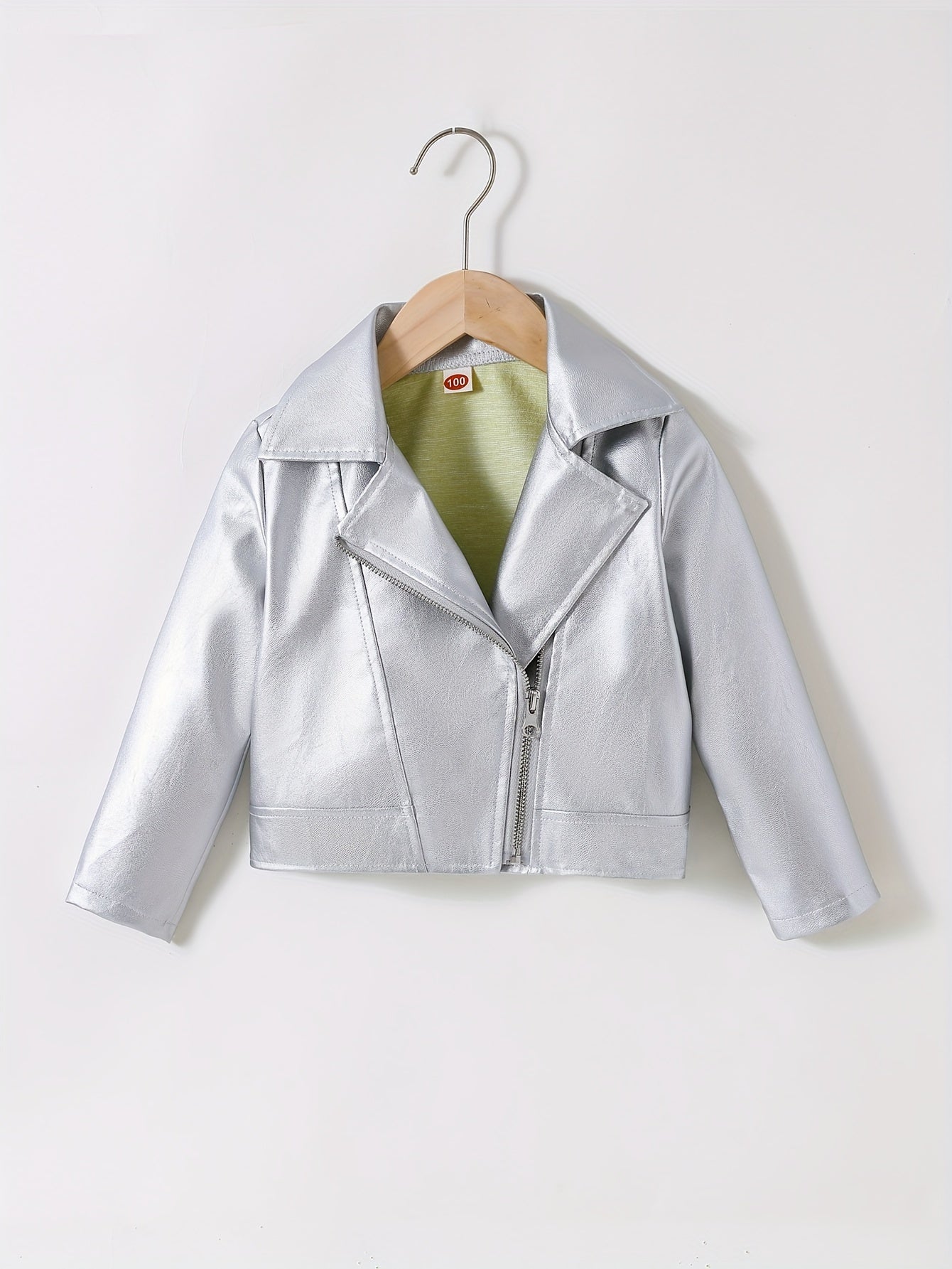 NADIA - Chaqueta de cuero PU con cuello invertido y cremallera diagonal para primavera y otoño