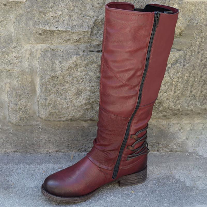 FELICIA – Botas cowboy de cuero vegano con tacón para mujer