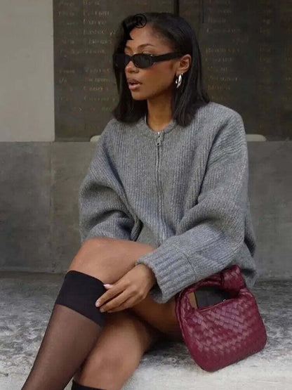 DIEDE - Chaqueta de suéter estilo vintage para mujeres