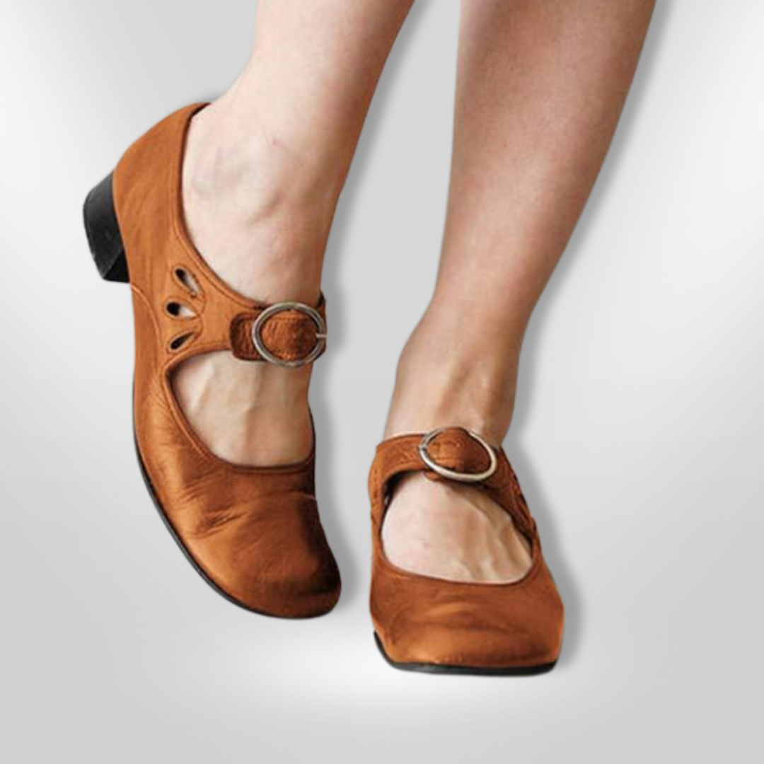 Sandalias clásicas de cuero con tiras cruzadas y suela cómoda – EMMARA