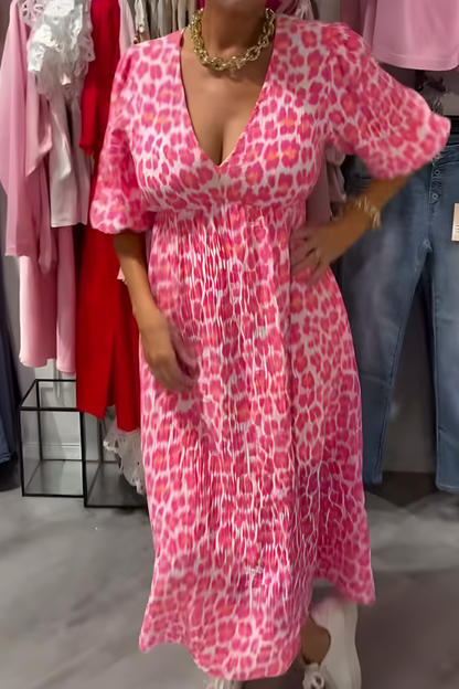 Vestido de verano con escote en V y corte fluido – DELANNA