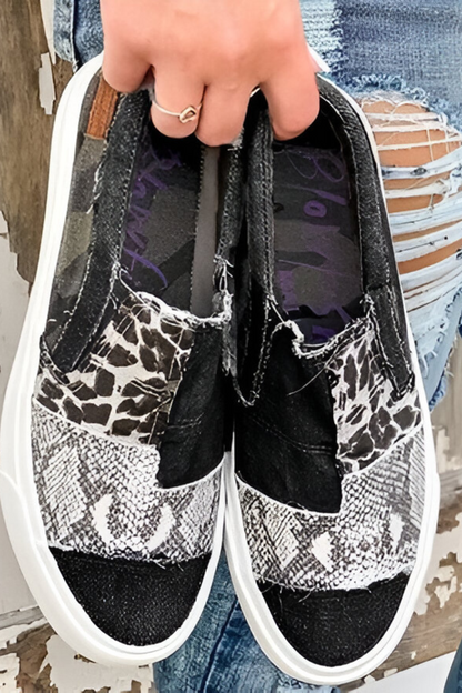 Zapatillas slip-on de mujer con diseño patchwork – FLORENCIA