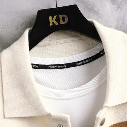 STRAVEN – Cárdigan de hombre con rayas de colores y cierre de botones