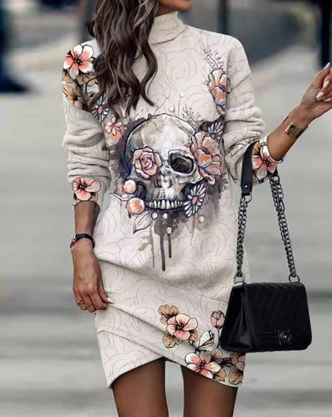 ALMA - Vestido casual con dobladillo asimétrico para mujer