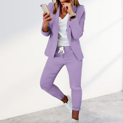 NOORIA – Conjunto de blazer y pantalón slim fit para mujer con estilo estructurado