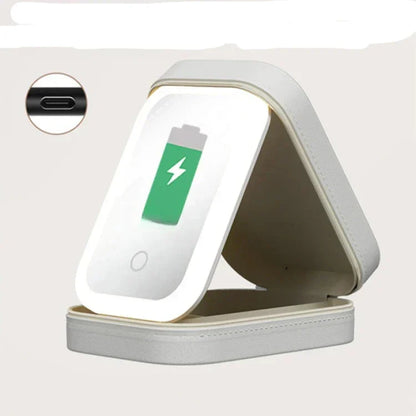 Neceser de maquillaje con espejo LED portátil para viaje – KORI