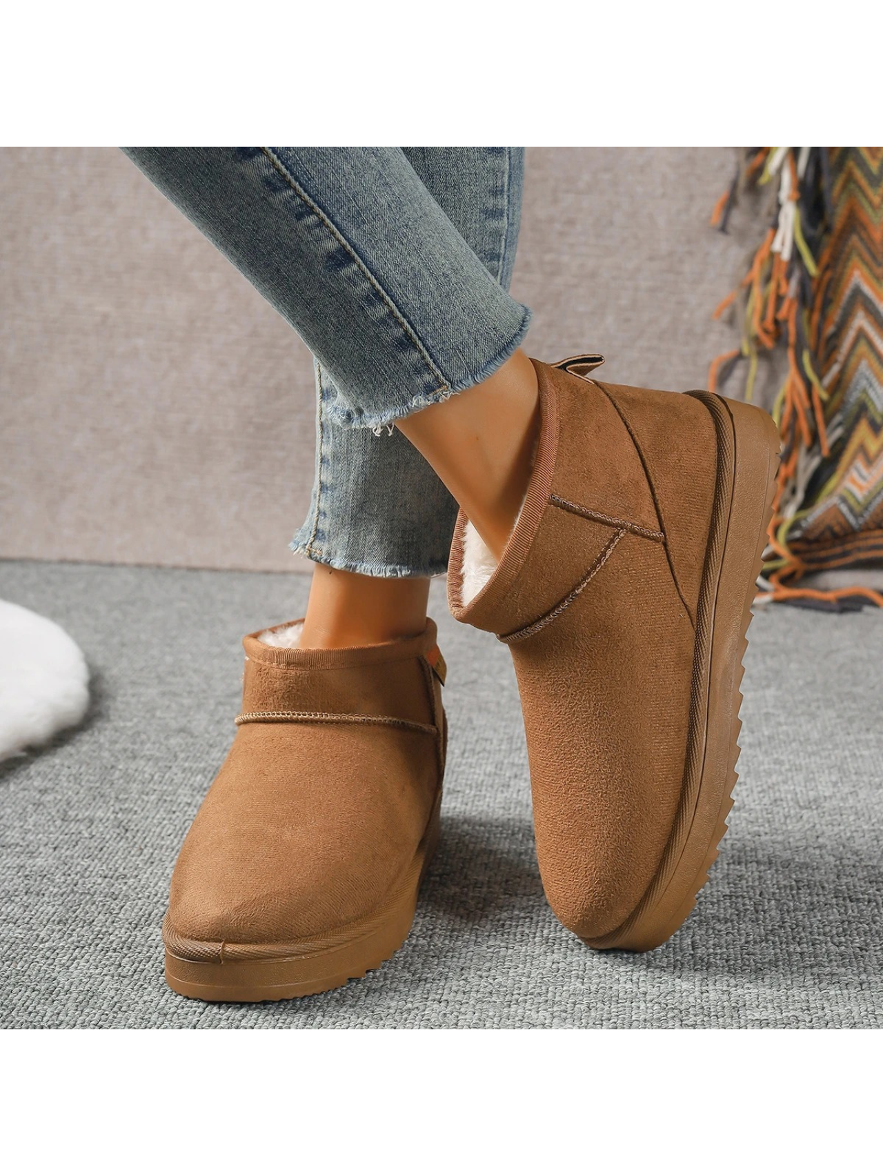 LINA - Botas de invierno ligeras, planas y forradas