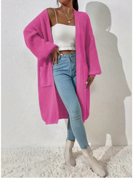 LOUIESE - Chaqueta de punto de ajuste casual para mujeres