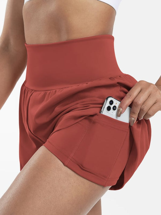 Short deportivo de mujer con cintura alta y bolsillos – DORA