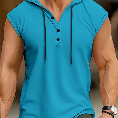 Camisa sin mangas con capucha y tejido transpirable para hombres en entrenamiento – ACTON