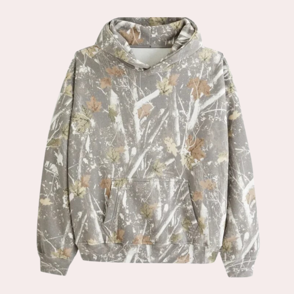 IVÁN - Sudadera con capucha y estampado camuflaje para hombre