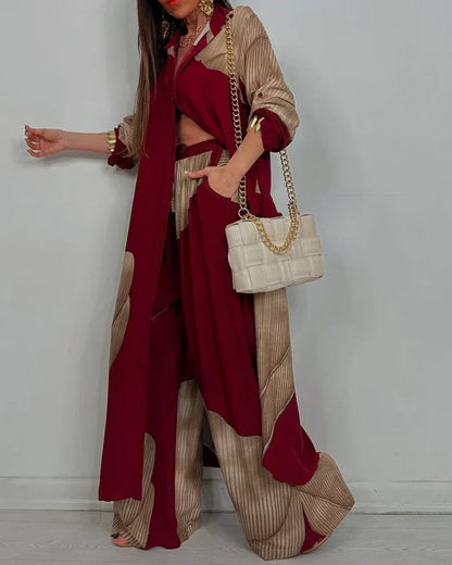 Conjunto de blusa holgada y pantalón ancho para mujer – DOLORES