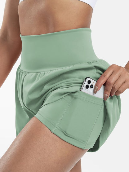 Short deportivo de mujer con cintura alta y bolsillos – DORA