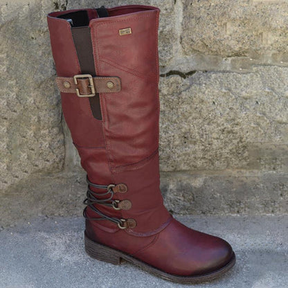 FELICIA – Botas cowboy de cuero vegano con tacón para mujer